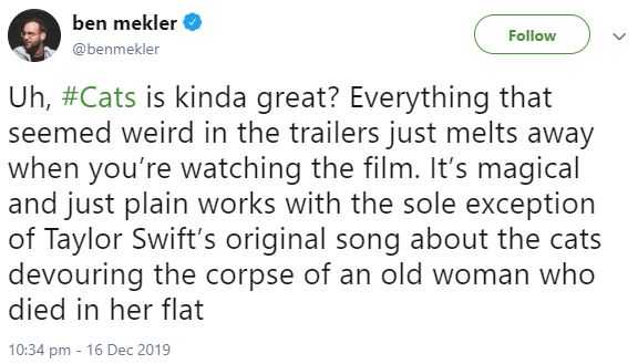 Taylor Swift Stars in Cats – The Musical Movie – Everything Feels Right in the World